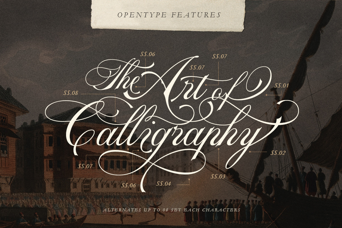 La Graziela - Copperplate Font, a Script Font by Letterhend Studio (Photo 2 of 9)