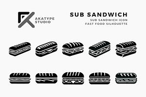 Sub Sandwich Icon Vector, an Icon by Akatype Studio