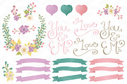 Garden Party Floral Heart & Banners, an Illustration by Amanda Ilkov (Thumbnail 4 of 4)