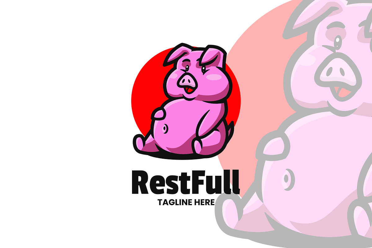 Restfull Pig Mascot Logo Design., a Branding & Logo Template by VectorCraft