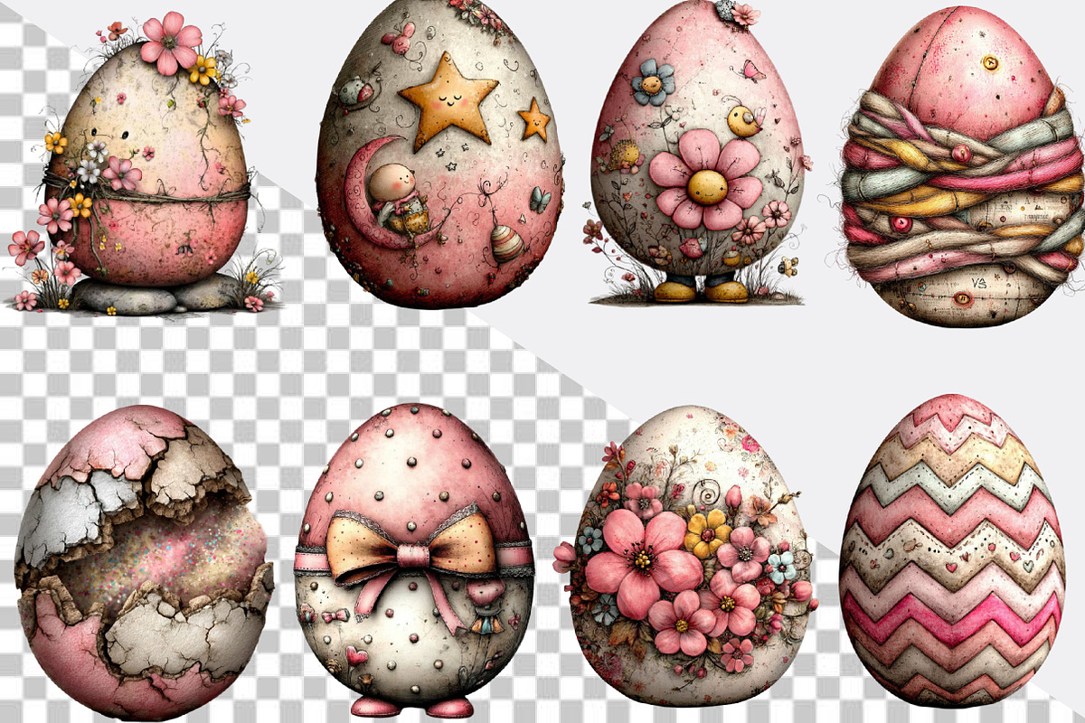 Whimsicale Aster Egg Clipart Bundle., an Illustration by SVGArt (Photo 2 of 7)