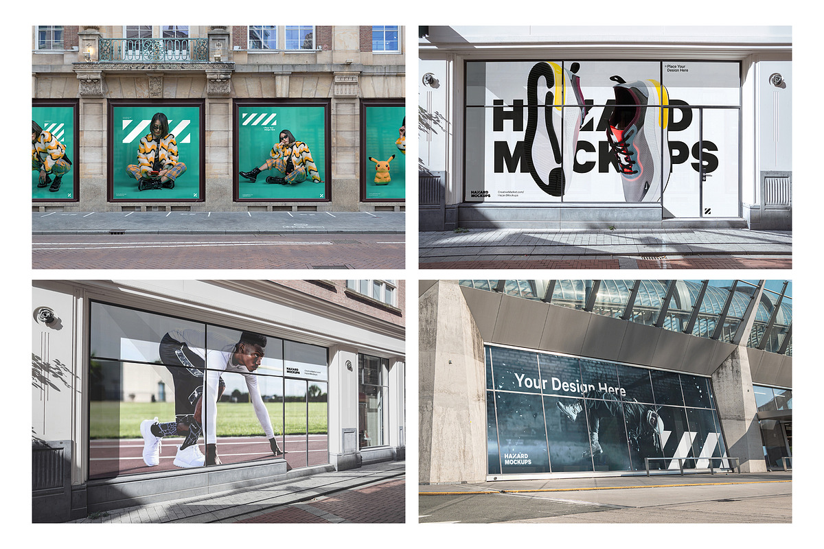 7x Shop Facade Mockup Bundle, an Advertising Mockup by HAZARD MOCKUPS (Photo 7 of 14)