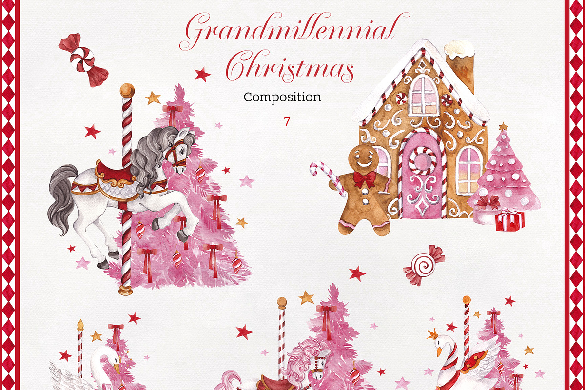 Grandmillennial Christmas graphic., an Object Graphic by ma_i_vi (Photo 5 of 9)