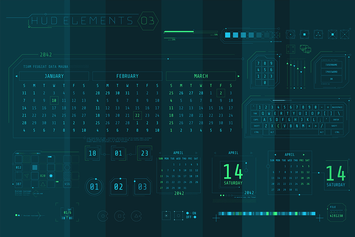 HUD Pro Infographic Elements, an Object Graphic by ConceptCafe (Photo 23 of 30)
