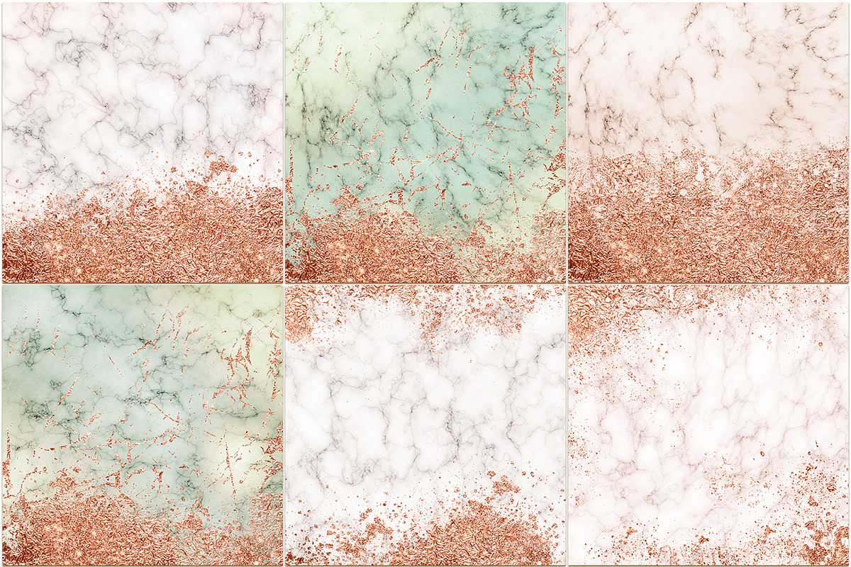 12 Marble & Rose gold digital papers, a Texture Graphic by PixelJungle