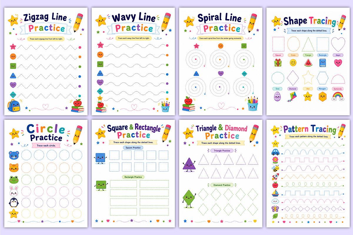 Early Writing Practice Book | school, a Stationery Template by Mustafiz (Photo 3 of 5)