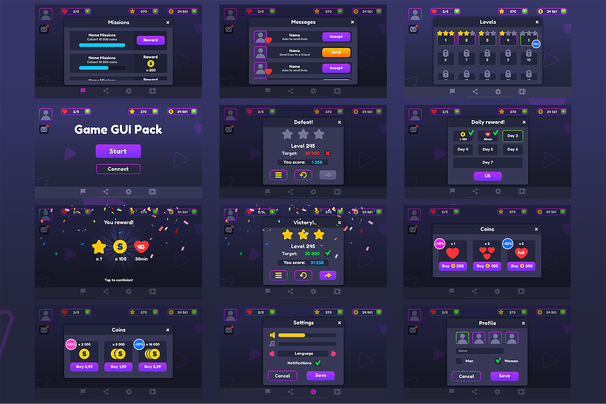 Flat Game GUI Pack, an Icon by KartInnka (Photo 2 of 16)