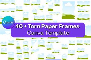 40+ Torn Paper Frames for Canva, a Presentation Template by Wicked Creative