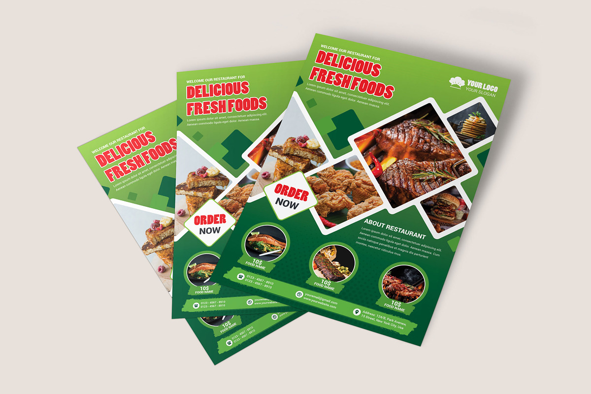 Restaurant Flyer Template, a Flyer Template by Ultimate Template Shop (Photo 4 of 6)