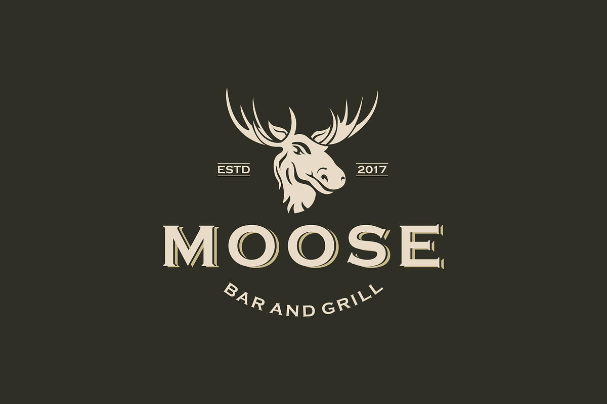 Moose Vintage Logo, a Branding & Logo Template by juliawan