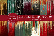 Christmas Dripping Glitter Digital, an Illustration by Designworld (Thumbnail 1 of 6)