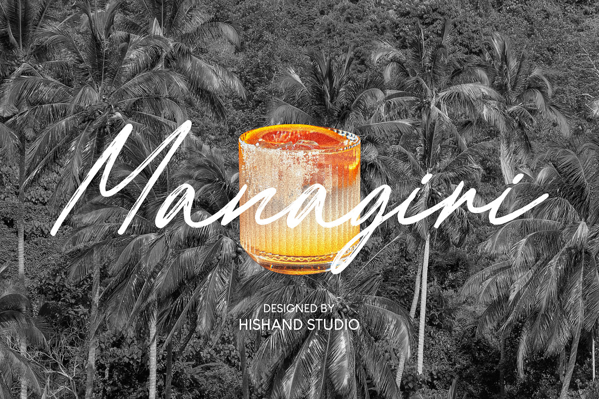 Managiri Aesthetic Brush Font, a Script Font by Hishand Studio (Photo 1 of 8)