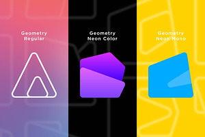 Geometry Neon Color Font