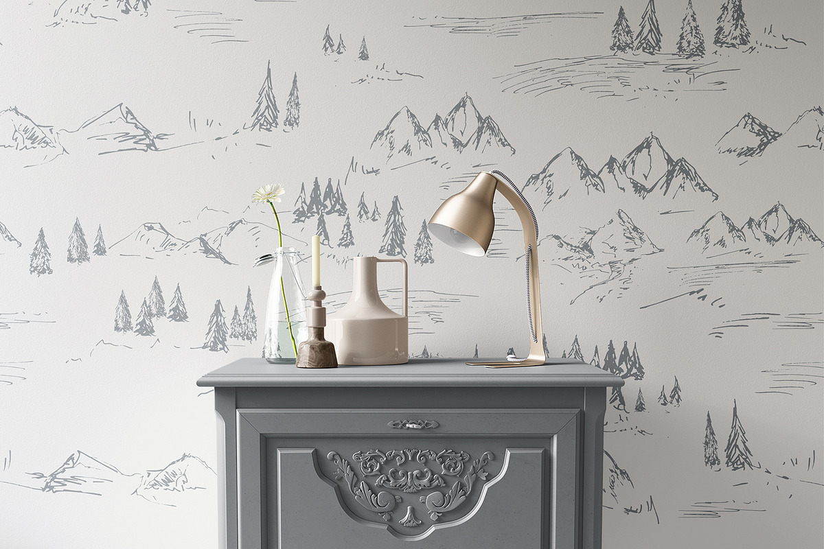 Sketched Mountains, a Pattern Graphic by MalyskaStudio (Photo 10 of 14)