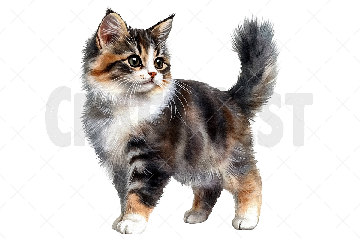 Watercolor Cat Clipart, an Illustration by Craft Nest (Photo 10 of 12)