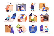 Kids in danger set. Safety concept, a Person Illustration by Good Studio (Thumbnail 1 of 12)