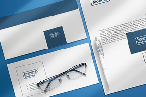 Stationery Mock-up Set closeup view
