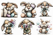 Cute Easter Bunny Clipart, an Illustration by Libby Wishes (Thumbnail 2 of 6)