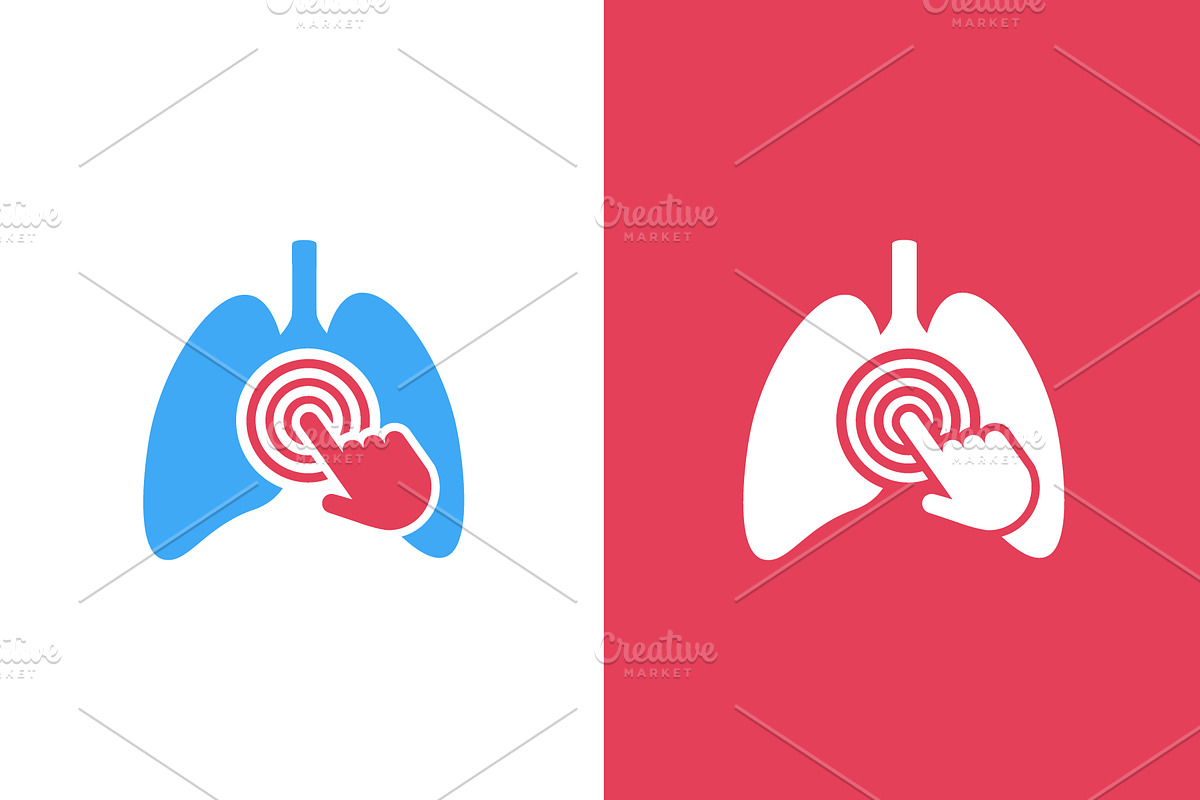Lungs and and hand click logo, an Object Illustration by GraphiShop