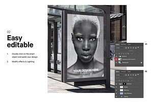 City Light Bus Stop Poster Mockup