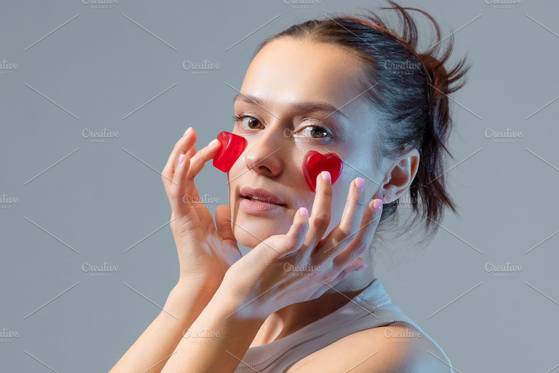 quirky portrait with gummy candy, a Person Photo by Photos for every occasion