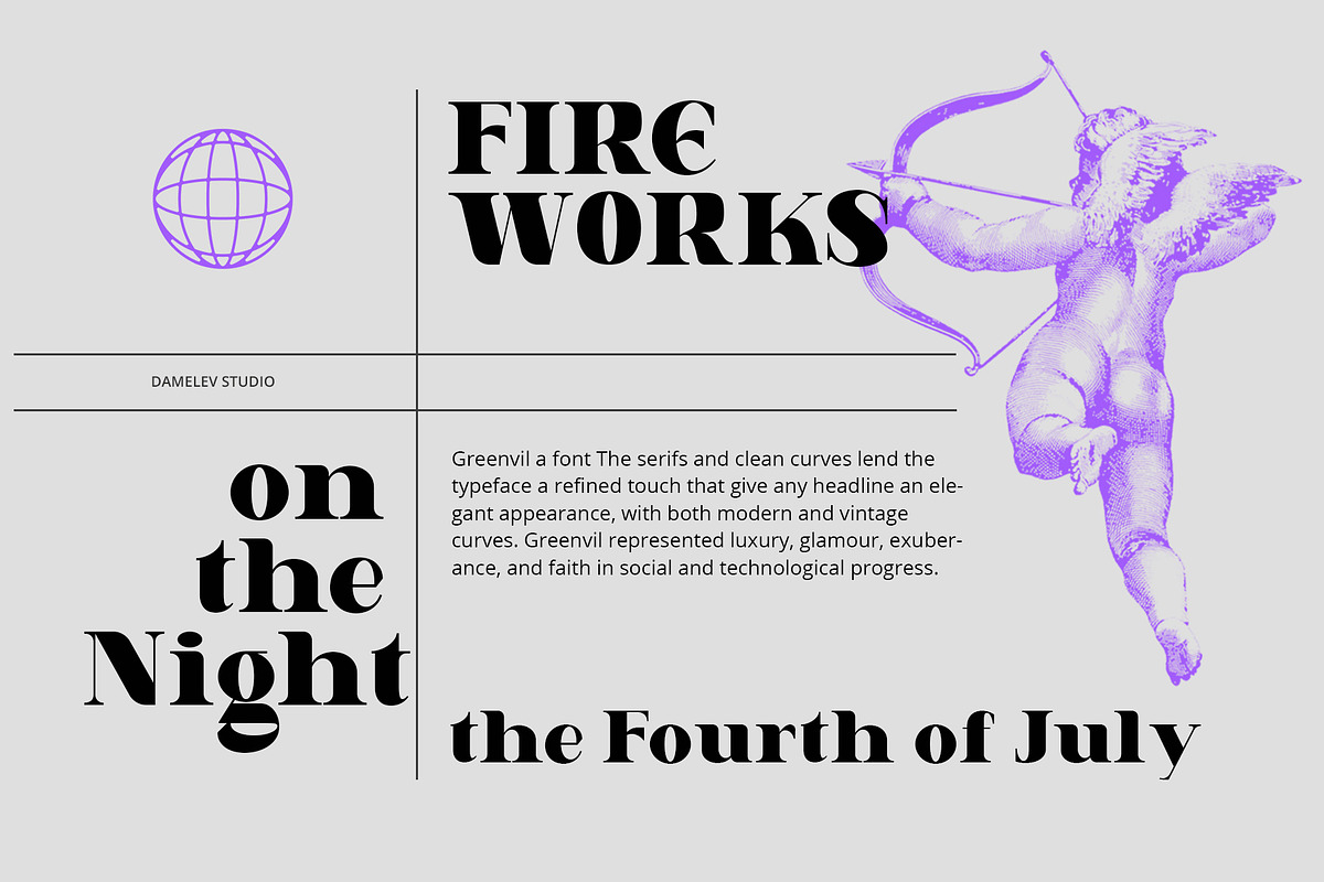 Greevil Display Font, a Serif Font by Damelev (Photo 2 of 9)