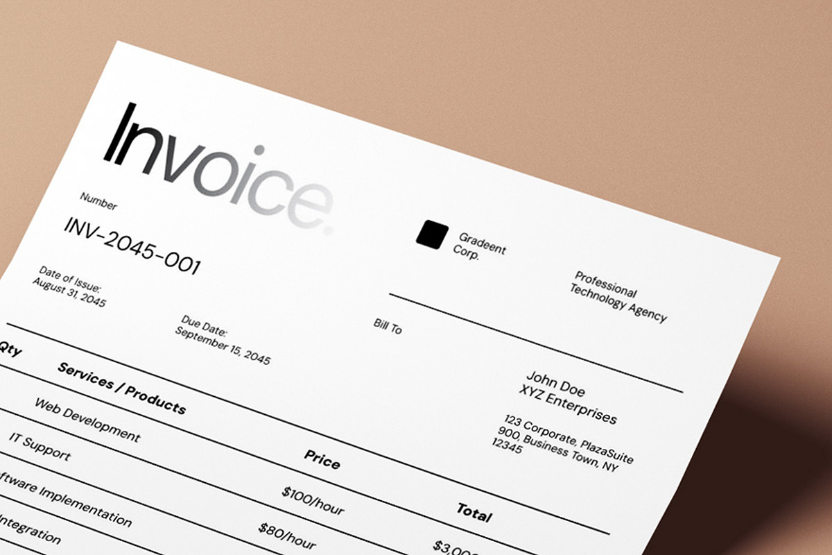 Invoice Template - Gradeent preview 2