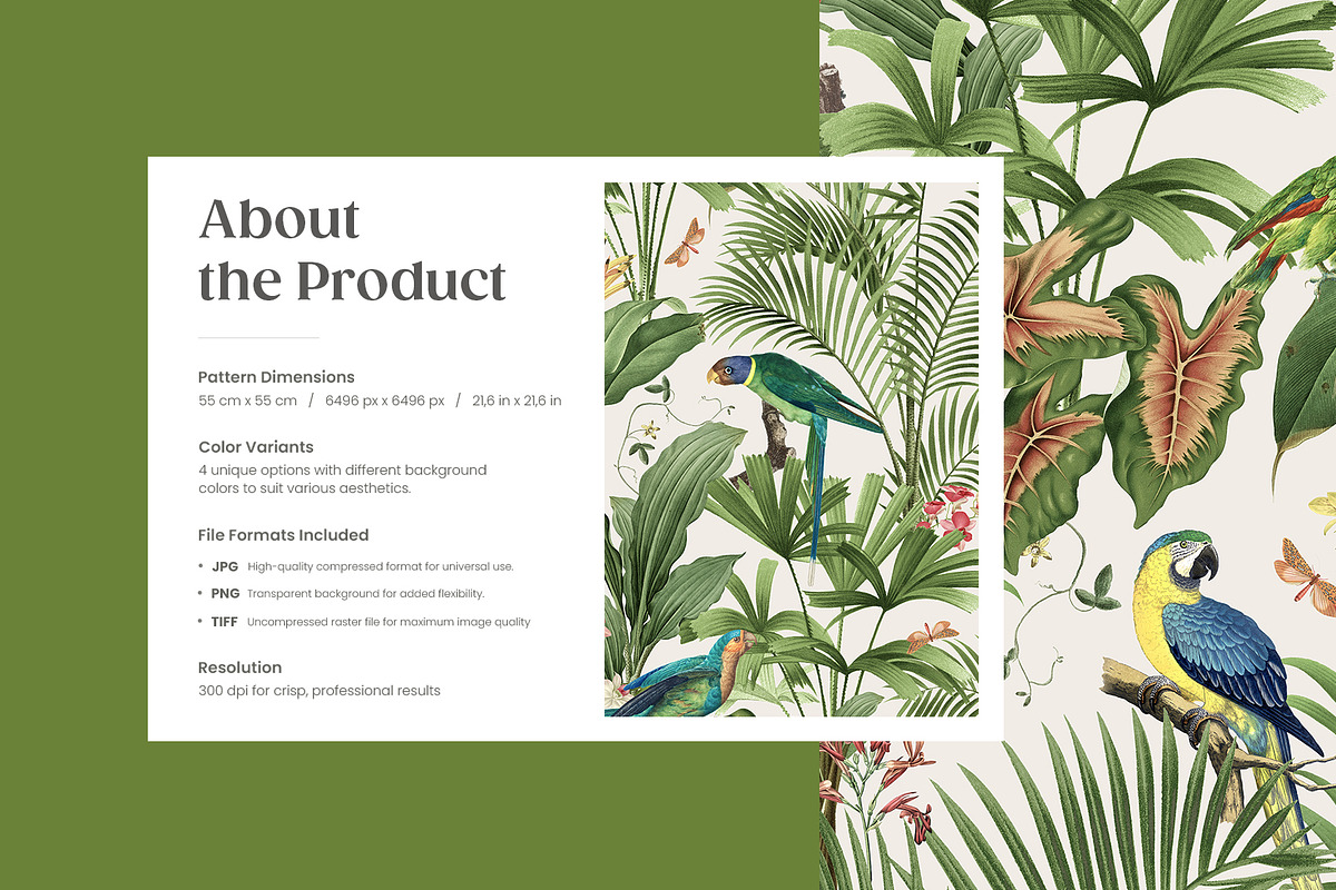 Vintage Wild Parrot Seamless Pattern, a Wallpaper Graphic by Yello_illustration (Photo 2 of 14)
