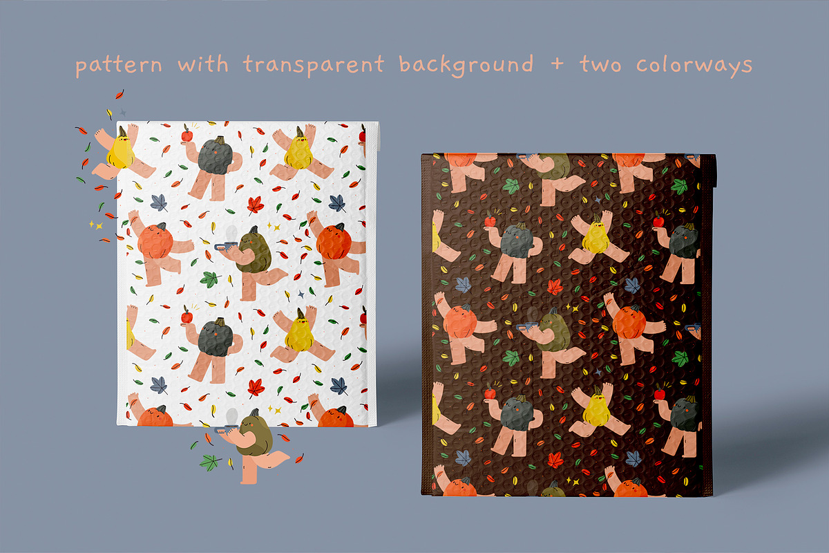 Pumpkin Season Pattern + Characters, a Pattern Graphic by iliveinoctober (Photo 3 of 11)