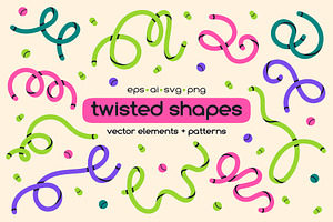 Abstract twisted scribble shapes, a Decorative Illustration by Torontotokio