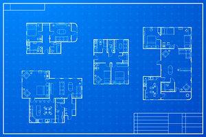 Different blueprint house plans, an Object Graphic by BestPics