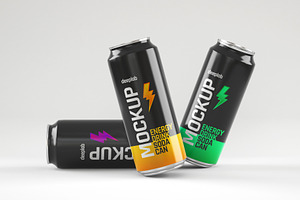 Metal Soda Can Mockup Set