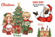 Vintage Christmas Santa Clipart, an Illustration by DreamArtGraphic (Thumbnail 4 of 4)