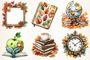 Autumn Back to School Clipart, an Illustration by DreamCafeArt (Thumbnail 4 of 7)
