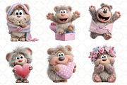 Quirky Valentines Teddy Bear Clipart, an Illustration by Black Bird Studio (Thumbnail 6 of 6)