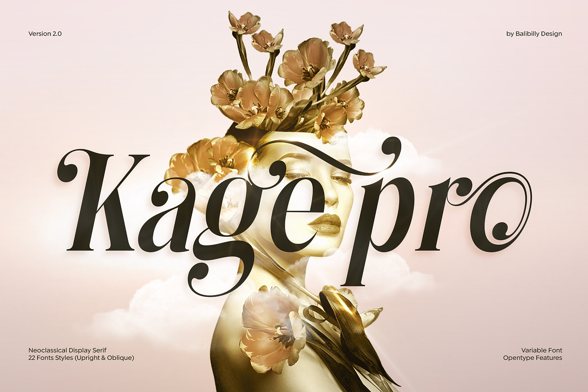Kage Pro - Neoclassical Display Font, a Serif Font by Balibilly Design (Photo 1 of 17)