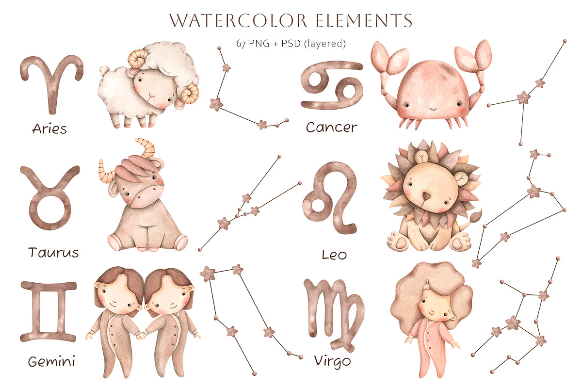 Zodiac signs, a Person Illustration by NellyaEgorova (Photo 2 of 15)