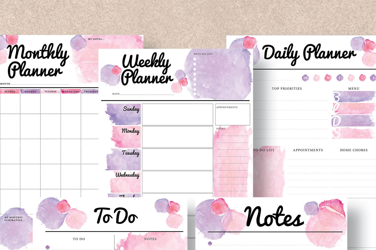 Planner 5 Pack - A4 & A5, a Stationery Template by Stick with Sam (Photo 1 of 4)