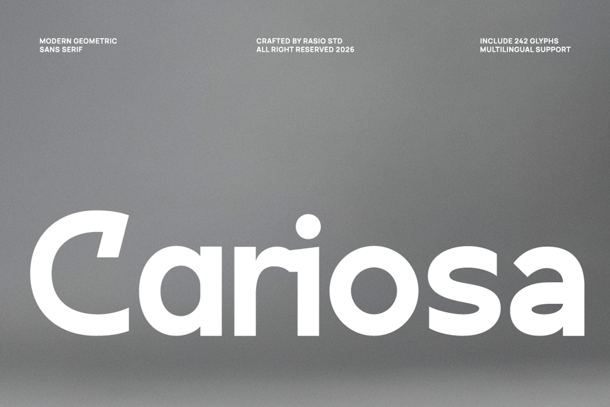 Cariosa Modern Geometric Sans Font, a Sans Serif Font by Rasio Studio (Photo 1 of 8)