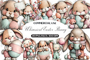 Whimsical Easter Bunny Clipart, an Illustration by Black Bird Studio (Thumbnail 1 of 6)