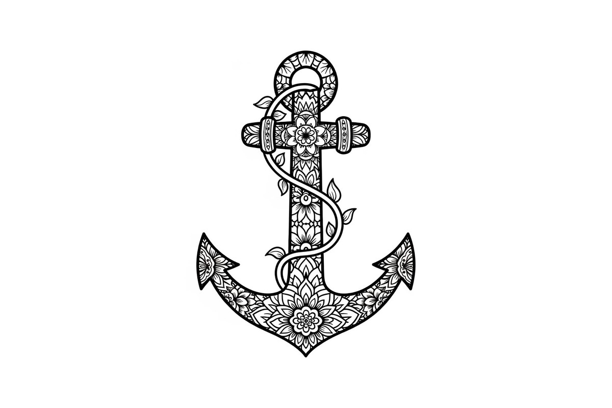 Ornamental Anchor Silhouette SVG, an Illustration by Designs_River (Photo 30 of 31)