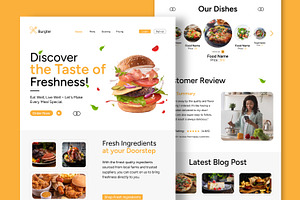 Food Landing Page Design, a Landing Page Template by CreativeShaper