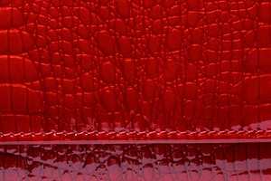 Texture of red glossy artificial leather with imitation crocodil, a Beauty & Fashion Photo by ndanko