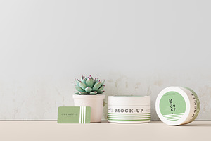 Cosmetic Jar Mockup Scene