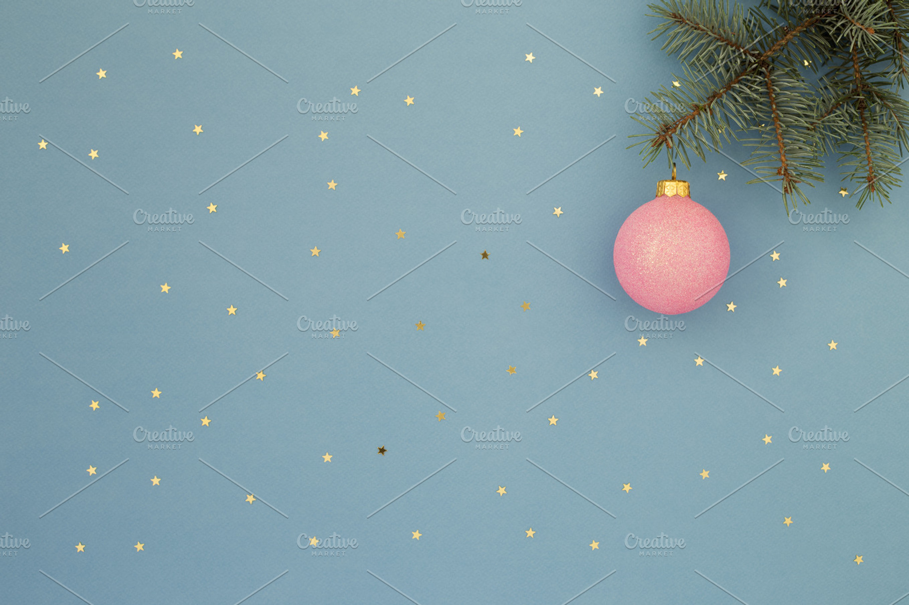 Pink Christmas ball on spruce, a Holiday Photo by OlliUlli
