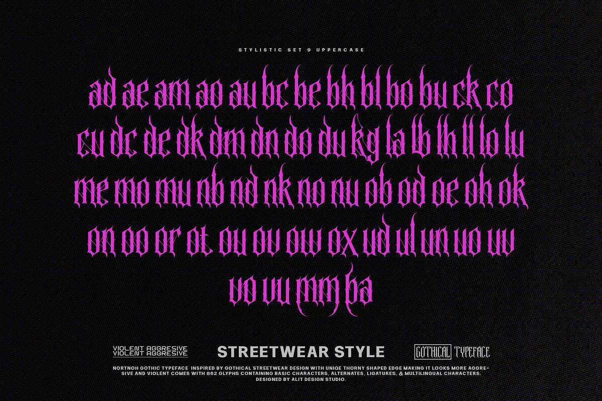 Nortnoh Metal Modern Typeface, a Blackletter Font by alit design (Photo 18 of 20)