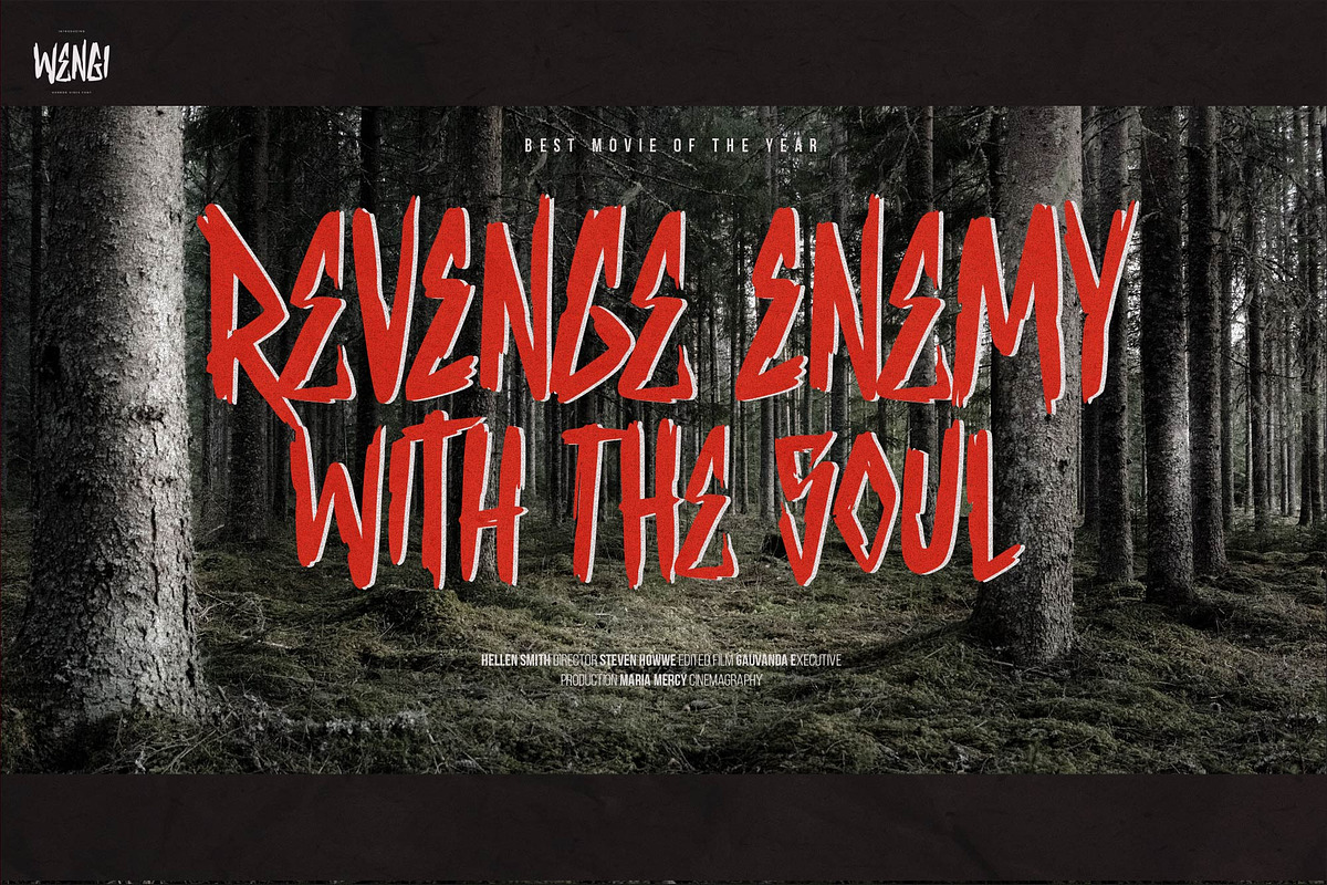 Wengi – Horror Vibes Font, a Handwritten Font by Gassstype (Photo 7 of 8)