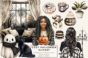 Cozy Halloween Clipart, an Illustration by NadiaTheronArt (Thumbnail 1 of 5)