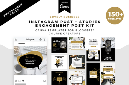 Black and Gold Instagram Post Canva, a Templates & Theme by The Blog Creative