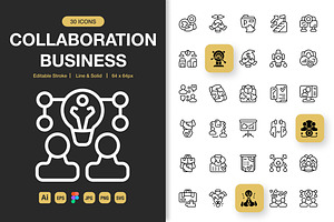 Collaboration Business Icons, an Icon by Spacepixel Creative
